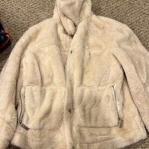 White fuzzy jacket